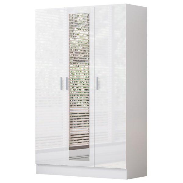 REFLECT Gloss Bedroom Furniture 3 Door Mirrored Wardrobe - 4 Colour Options - Image 27